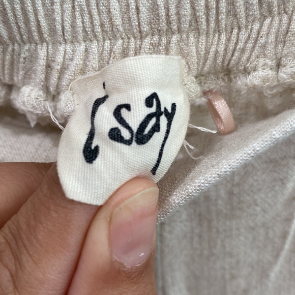 I Say Linen Cream Wide Leg Pants S - Picture 5 of 7